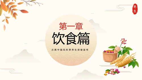 秋季养生中草药传统中医药堂通用PPT模板
