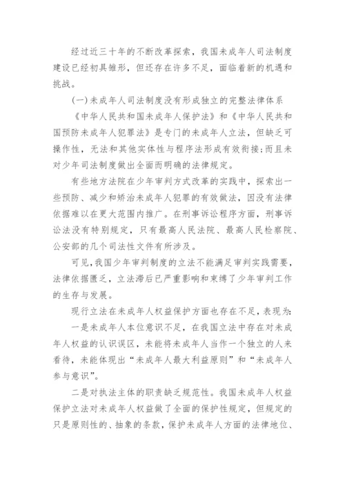未成年人司法的构建与实践论文.docx