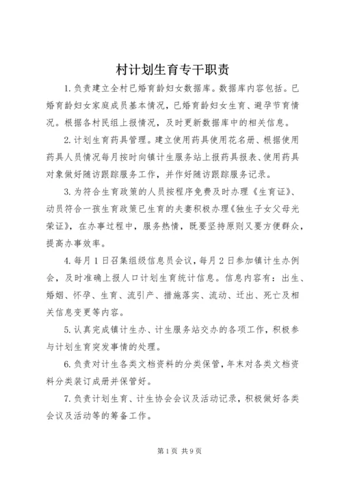 村计划生育专干职责.docx