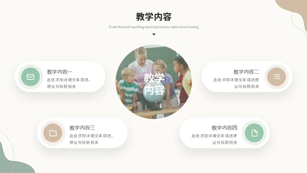 小清新绿植莫兰迪教学课件教师说课教育ppt模板说课稿