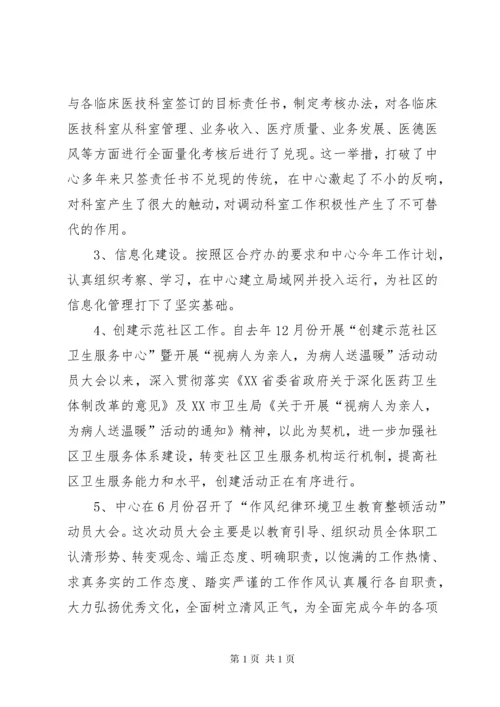 社区卫生服务中心年度工作总结.docx