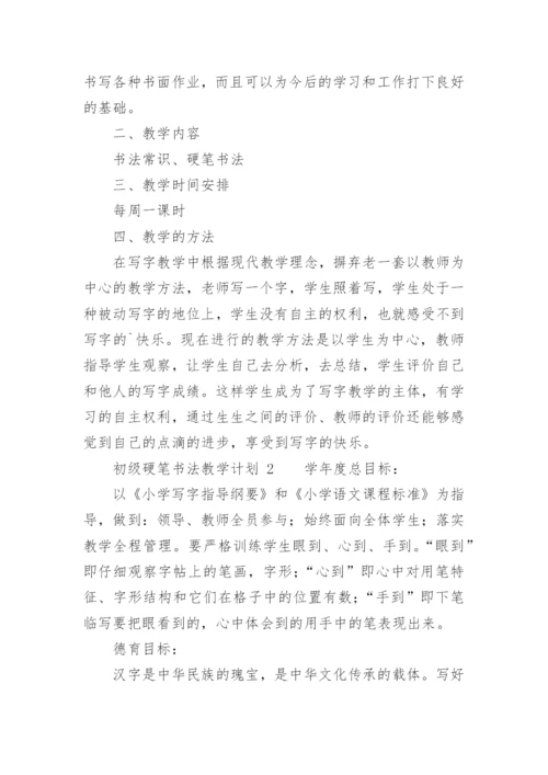 初级硬笔书法教学计划.docx