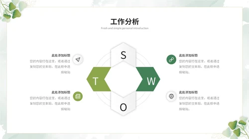 小清新简约花草教师个人简历个人简介自我介绍ppt模板