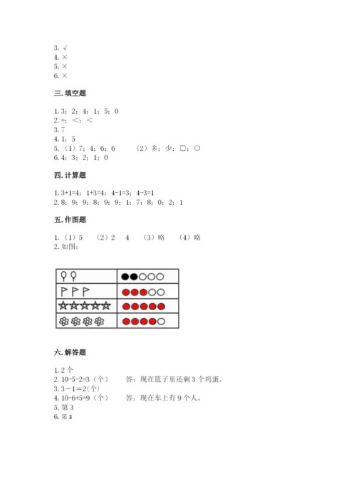北师大版一年级上册数学期中测试卷【a卷】.docx