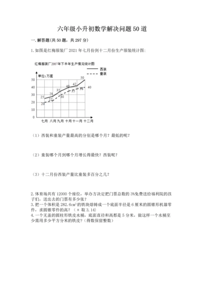 六年级小升初数学解决问题50道及参考答案（精练）.docx