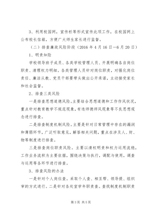 西鸡实中重点领域廉政风险防控机制建设方案.docx