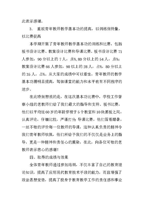 青年教师培训工作总结