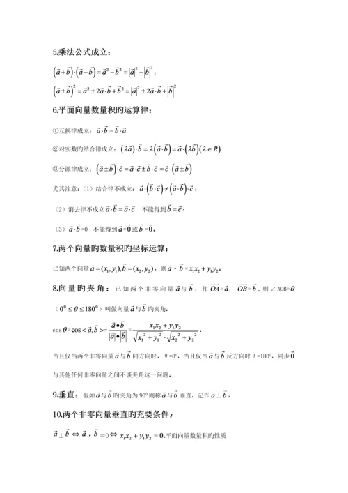 2023年高中数学平面向量知识点总结及常见题型.docx