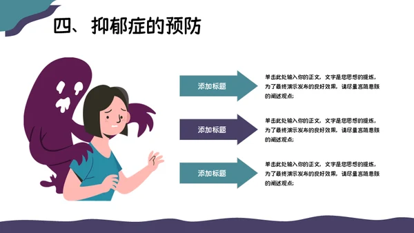 关注抑郁症健康知识普及焦虑症通用PPT模板