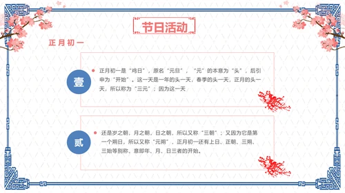 简约中国风春节习俗传统节日PPT课件