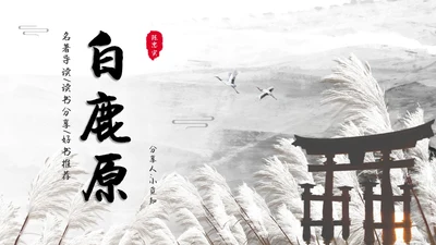 白鹿原读书分享简约陈忠实黑白灰笔刷