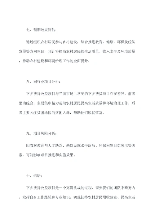 下乡扶持公益项目计划书