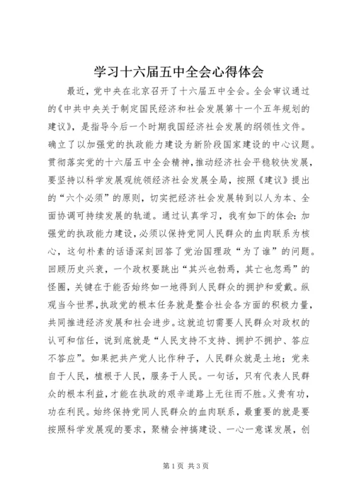 学习十六届五中全会心得体会 (4).docx