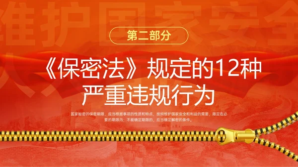 红黄简约风保密安全培训PPT模板保密培训