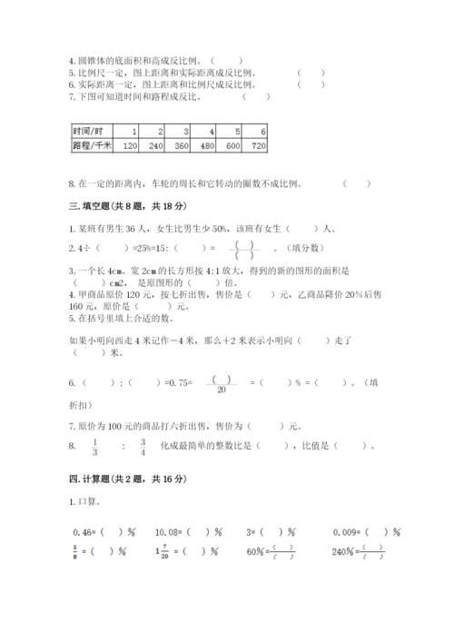 六年级下册数学期末测试卷含答案【新】.docx