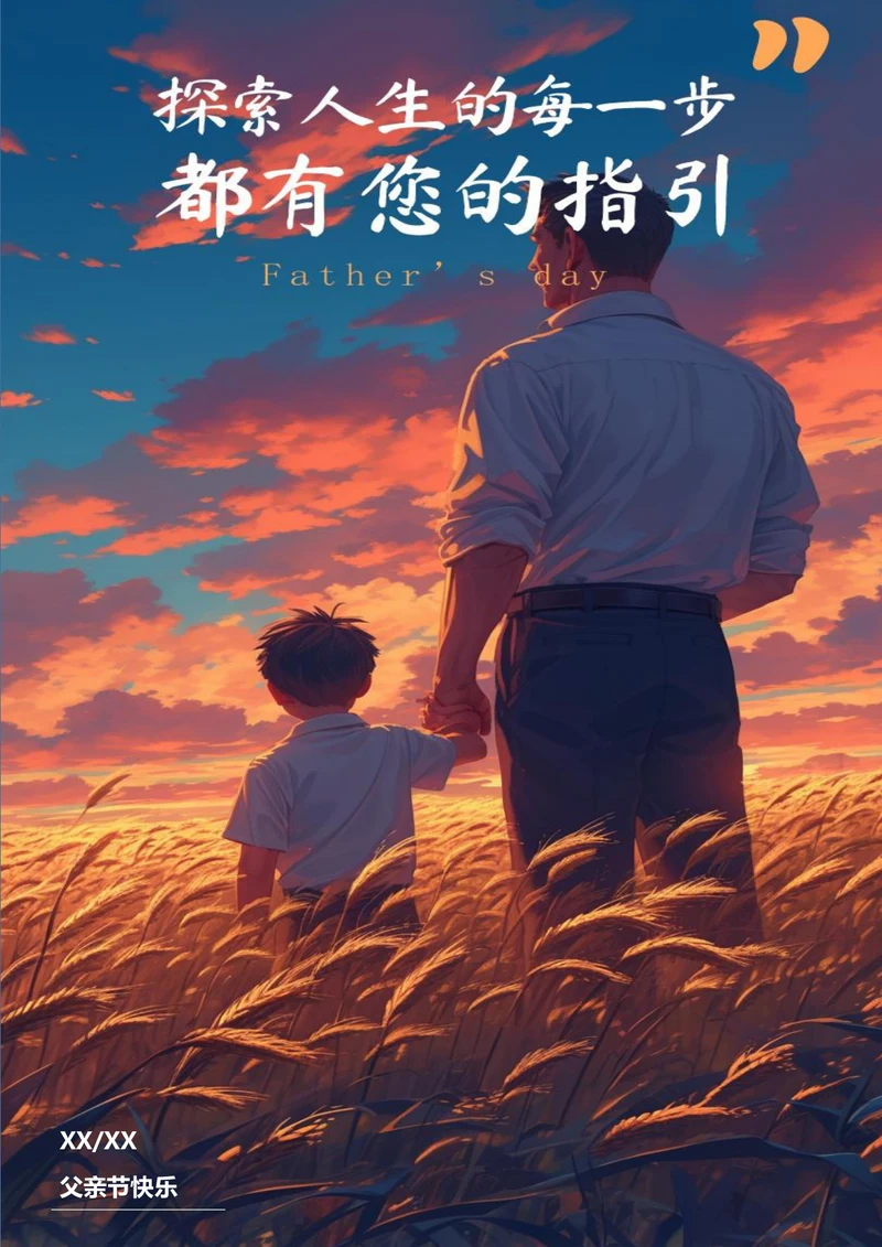 父亲的指引父亲节节日海报