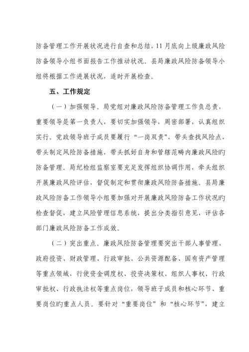 局开展年度廉政风险防范管理工作实施专题方案.docx