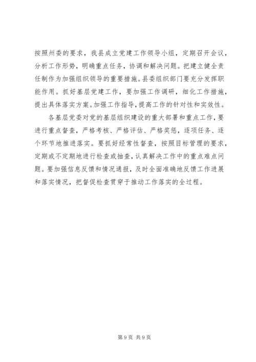 县委基层组织建设工作会讲话.docx