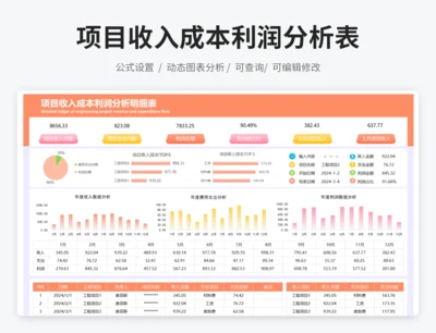 项目收入成本利润分析明细表