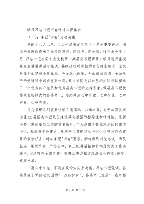 学习习总书记四有精神心得体会 (2).docx