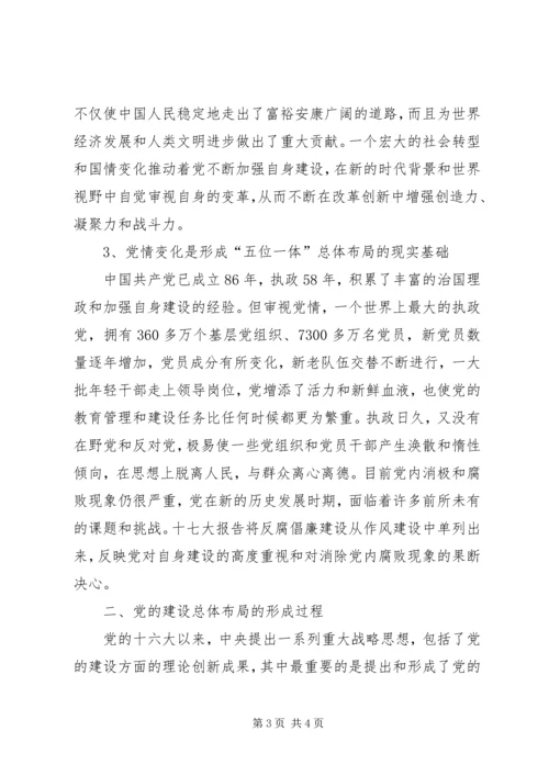 党的建设五位一体总体布局思考.docx