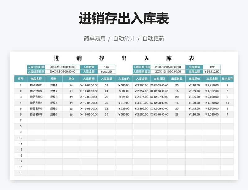 进销存出入库表