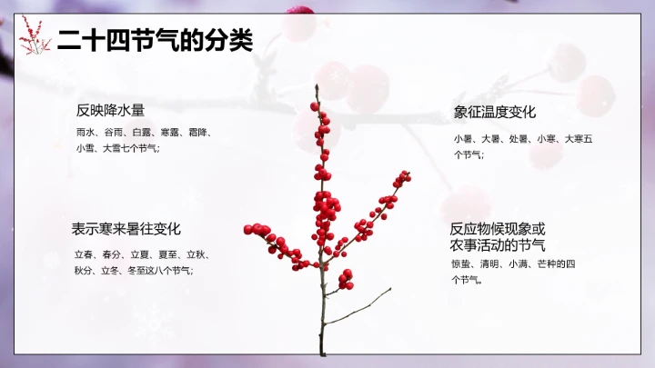 唯美简约小雪节气雪景二十四节气介绍PPT模板