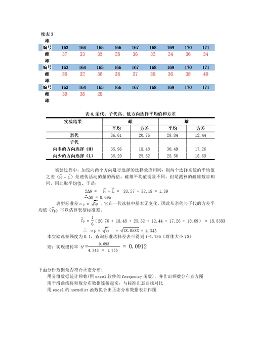 数量性状遗传实验报告SYSU120