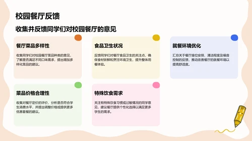 橙色扁平风中学生生活委员工作述职汇报PPT模板