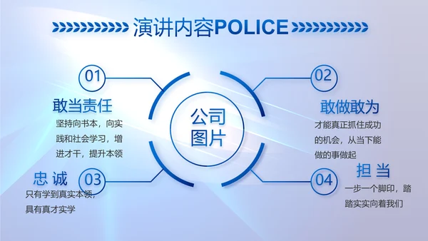 蓝色大气公安机关警察工作总结PPT