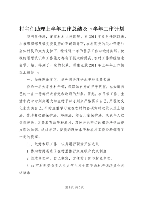 村主任助理上半年工作总结及下半年工作计划 (3).docx