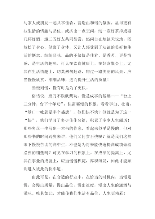 以快与慢为题的议论文.docx