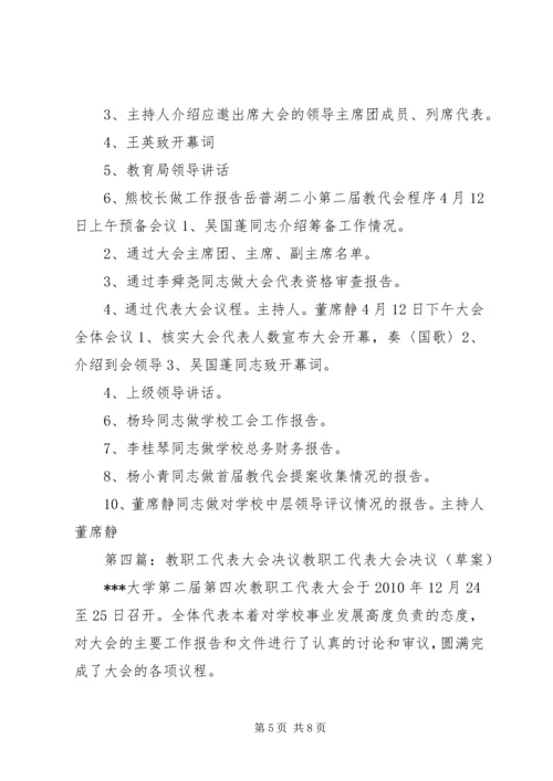 双羊小学教职工代表大会决议.docx