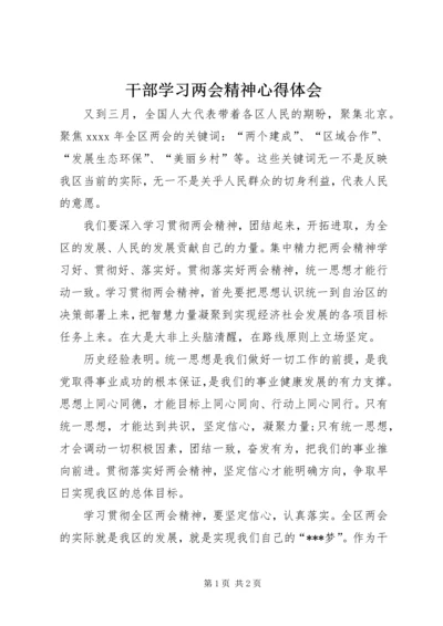 干部学习两会精神心得体会.docx