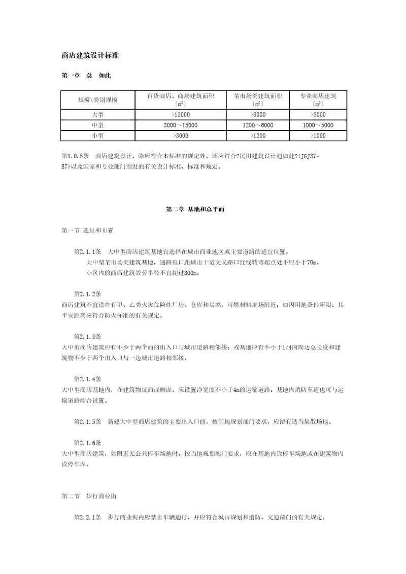 商店建筑设计规范标准