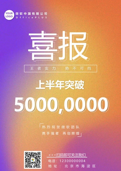 企业销售喜报海报word模板