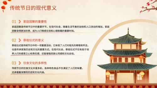 橙红色中国风传统节日文化解读班会PPT