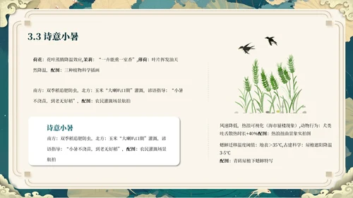 绿色插画风走进小暑ppt模板