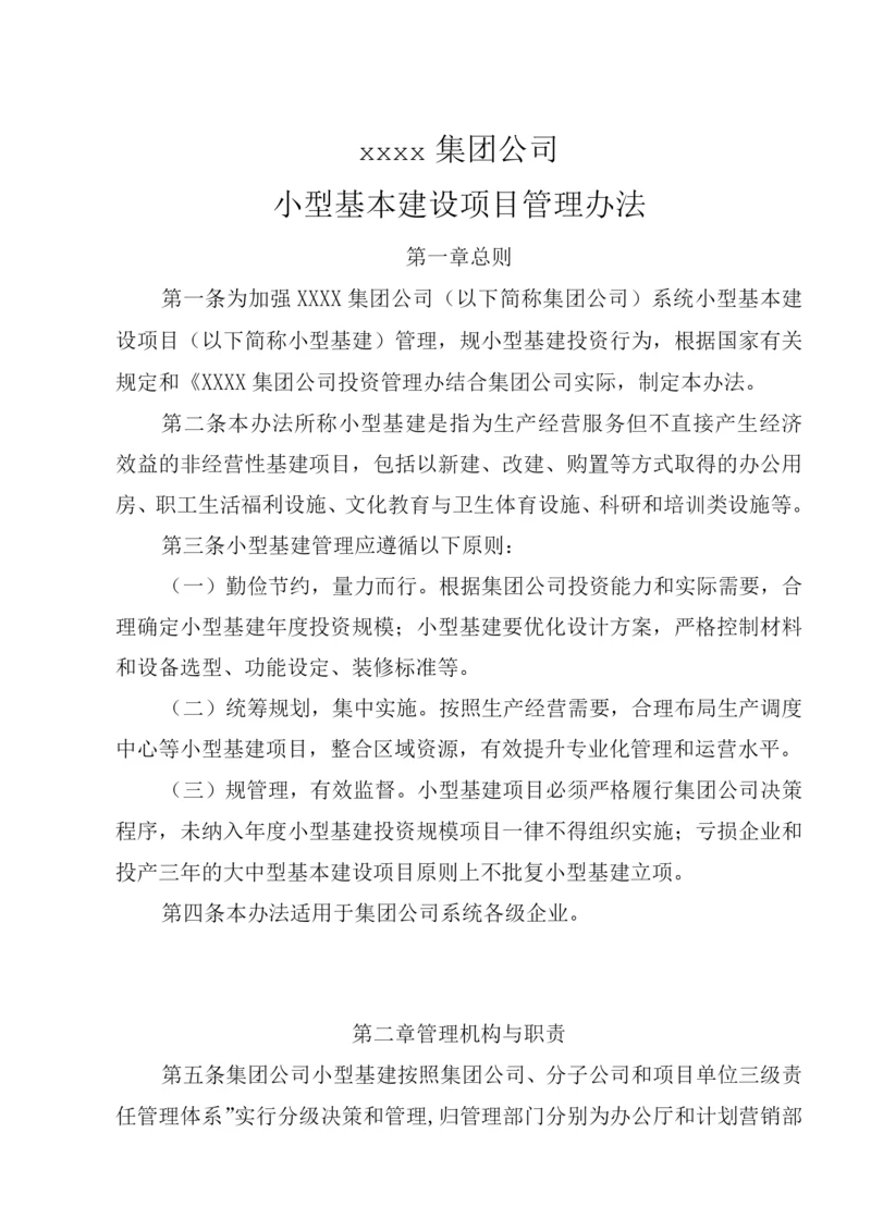 某集团公司小型基本建设项目管理办法.docx