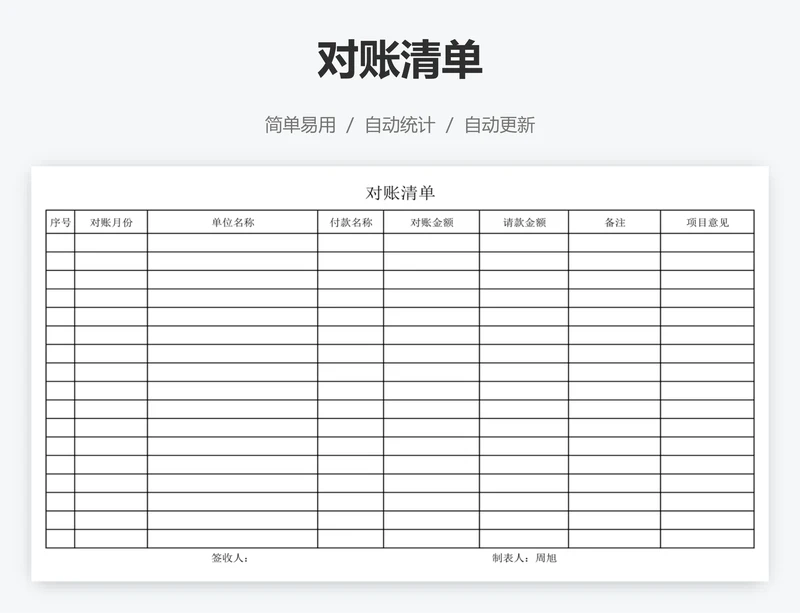 对账清单
