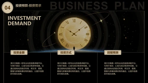 黑金商务风创业计划书PPT模板