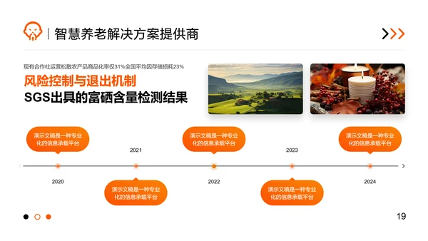 橙色商务风智慧养老商业计划书PPT模板