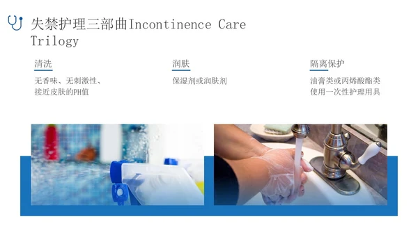 蓝色简约实拍风失禁性皮炎护理医护培训PPT课件