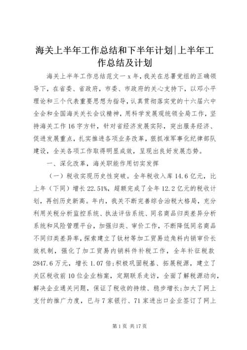 海关上半年工作总结和下半年计划-上半年工作总结及计划.docx