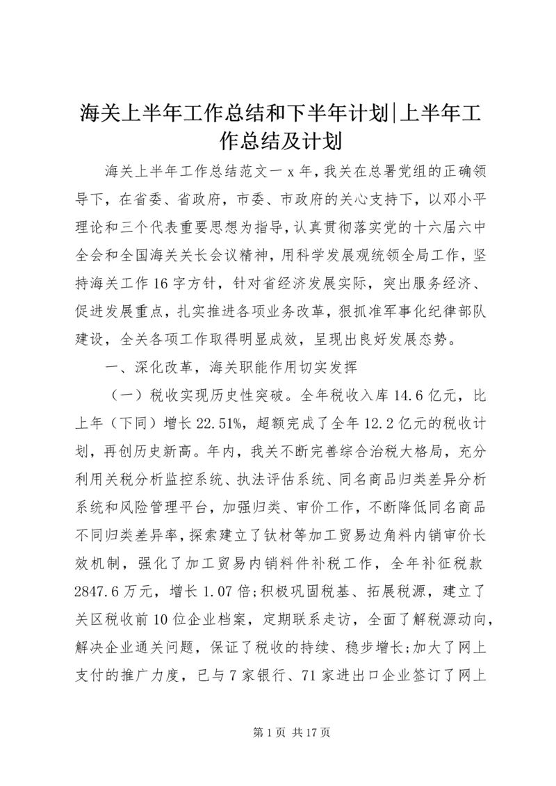 海关上半年工作总结和下半年计划-上半年工作总结及计划.docx