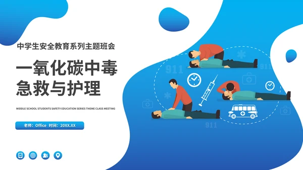 一氧化碳煤气中毒急救护理主题班会通用PPT模板