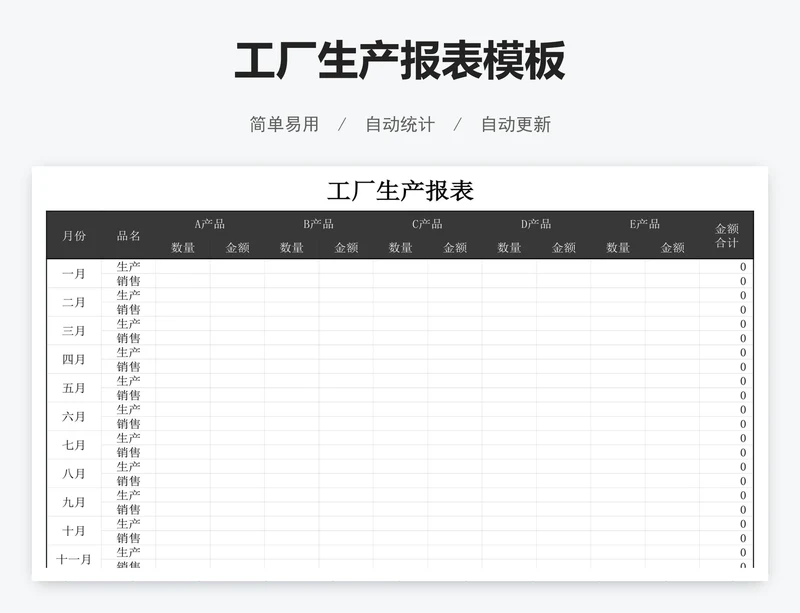 工厂生产报表模板