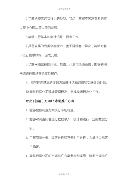 市场营销专业人才培养方案.docx