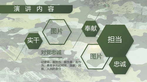 迷彩风退伍老兵拥军计划动态PPT模板
