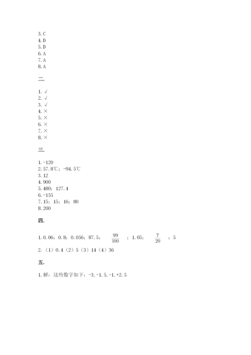 青岛版六年级数学下册期末测试题附答案（突破训练）.docx